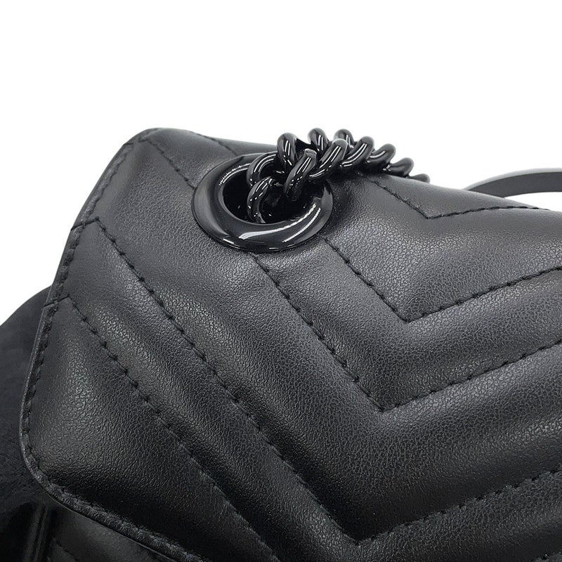 グッチ チェーンショルダーバッグ GGマーモント キルティング スモール レザー 443497 GUCCI 黒