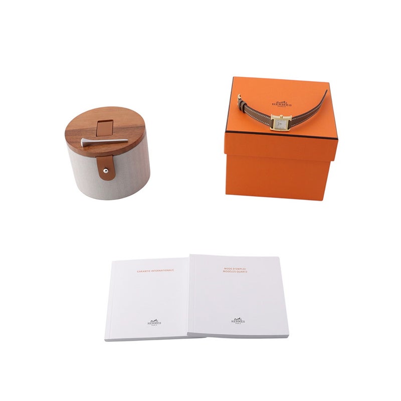 エルメス Hウォッチ ミニ スイフト/エトゥープ G刻印 HH1.101 HERMES 腕時計 レディース クォーツ シルバーオパーリン文字盤