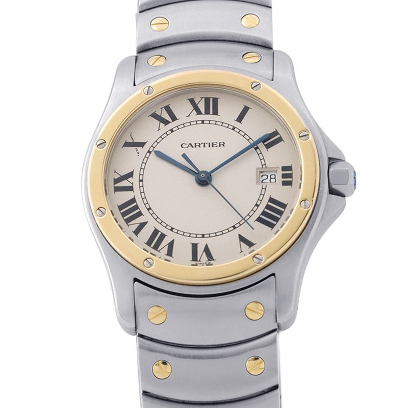 カルティエ サントスロンド MM W20037R3 Cartier 腕時計 アイボリー文字盤