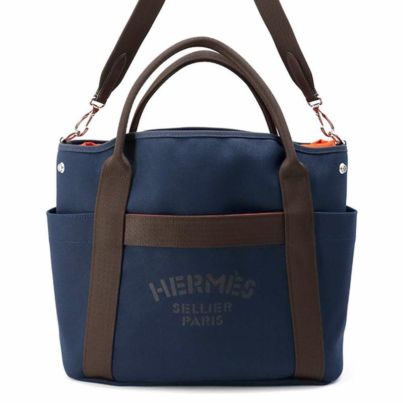 エルメス サックドパンサージュ グルーム SAC DE PANSAGE GROOM ネイビー/フー W刻印 2way