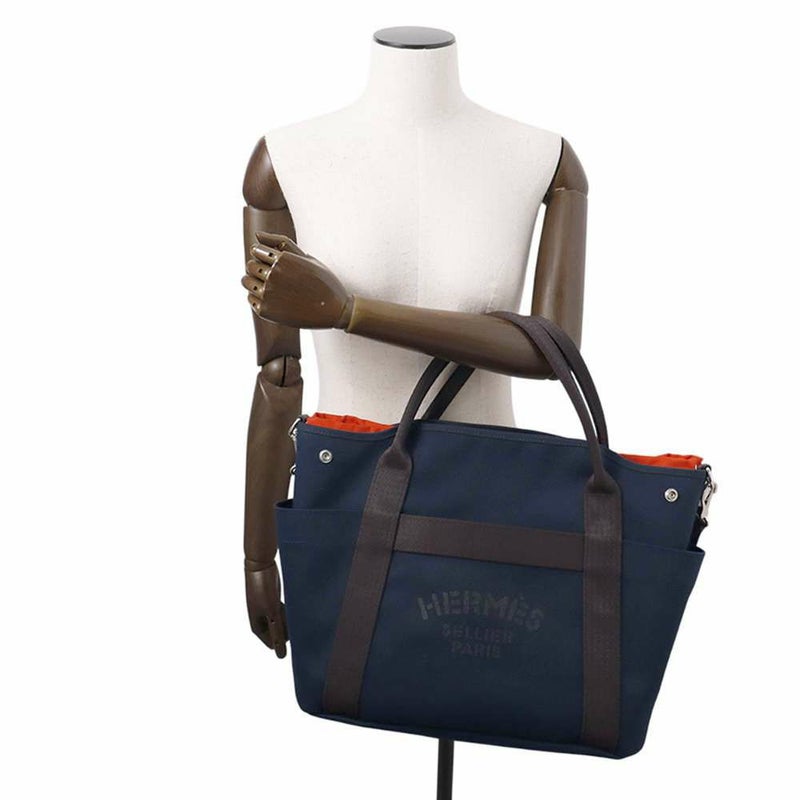 エルメス サックドパンサージュ グルーム SAC DE PANSAGE GROOM ネイビー/フー W刻印 2way