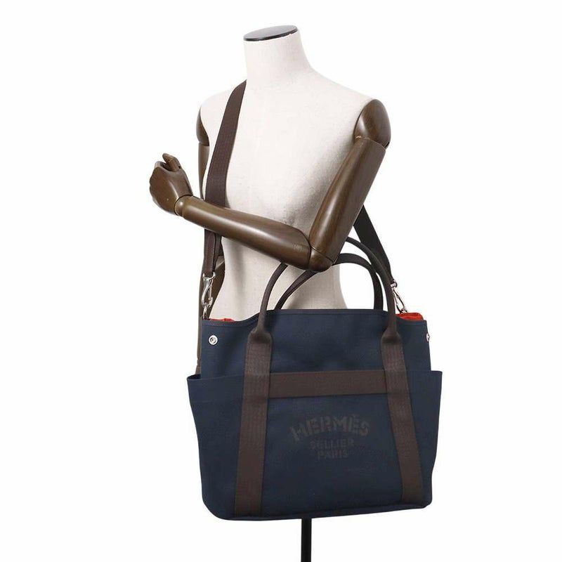 エルメス サックドパンサージュ グルーム SAC DE PANSAGE GROOM ネイビー/フー W刻印 2way