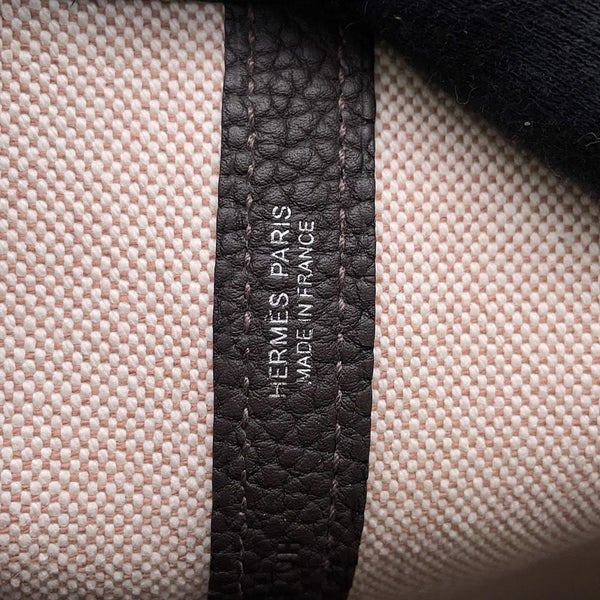 エルメス ガーデンパーティPM タータン・スクエア エクリュ/エベンヌ/シルバー金具 トワルアッシュ/ネゴンダ W刻印