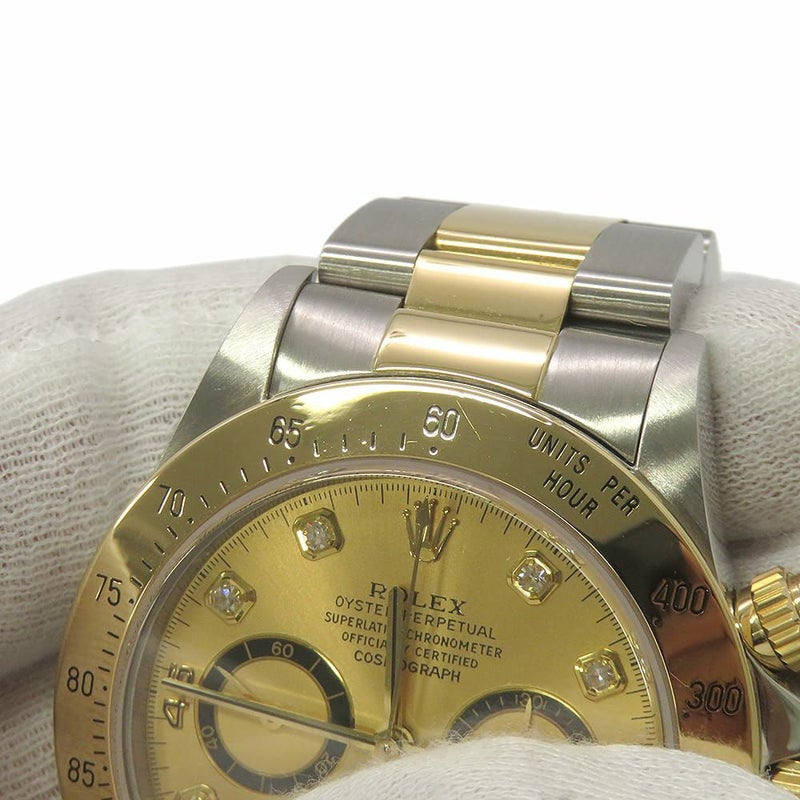 ロレックス コスモグラフ デイトナ K18YG/SS N番 16523G シャンパン文字盤 8Pダイヤ