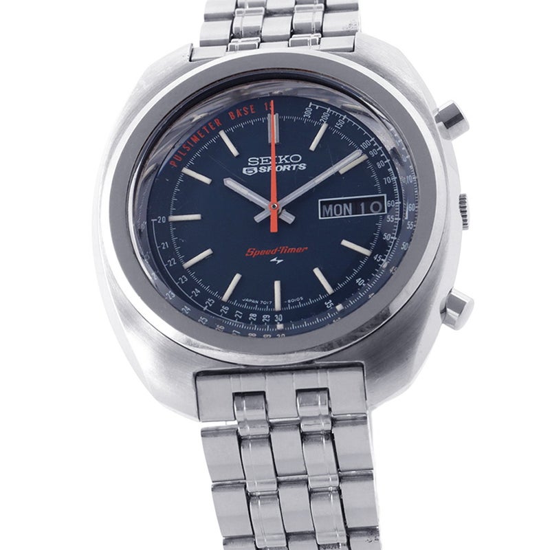 セイコー 5スポーツ スピードタイマー 7017-8000 SEIKO 腕時計 ネイビー文字盤 ヴィンテージ