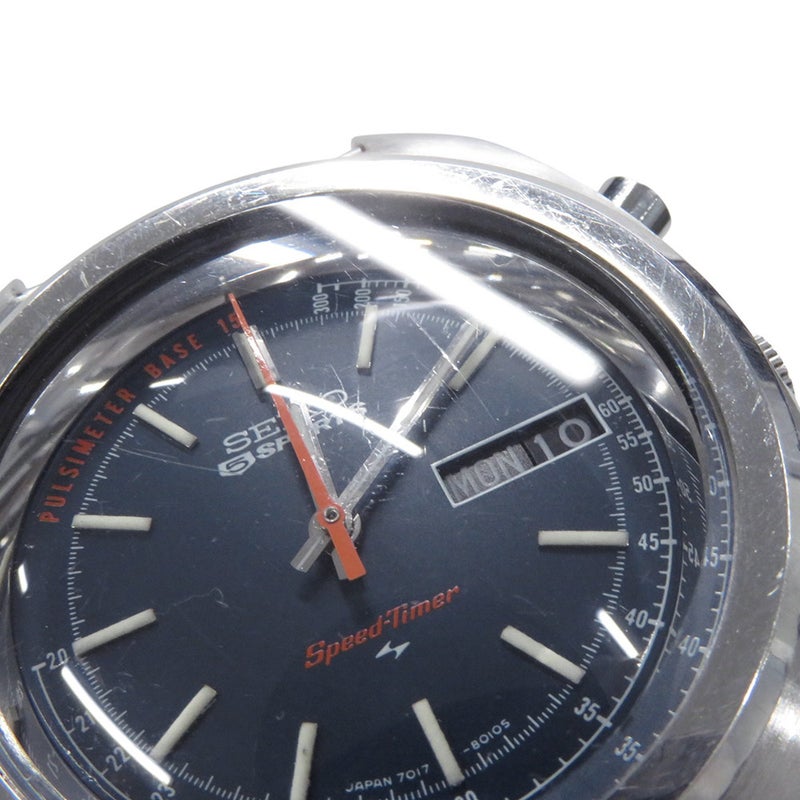 セイコー 5スポーツ スピードタイマー 7017-8000 SEIKO 腕時計 ネイビー文字盤 ヴィンテージ
