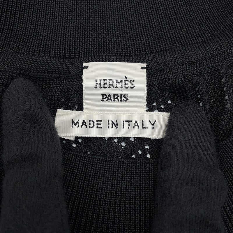 エルメス ニット シルク レディースサイズ34 HERMES トップス 半袖 黒
