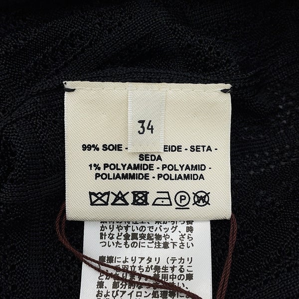 エルメス ニット シルク レディースサイズ34 HERMES トップス 半袖 黒