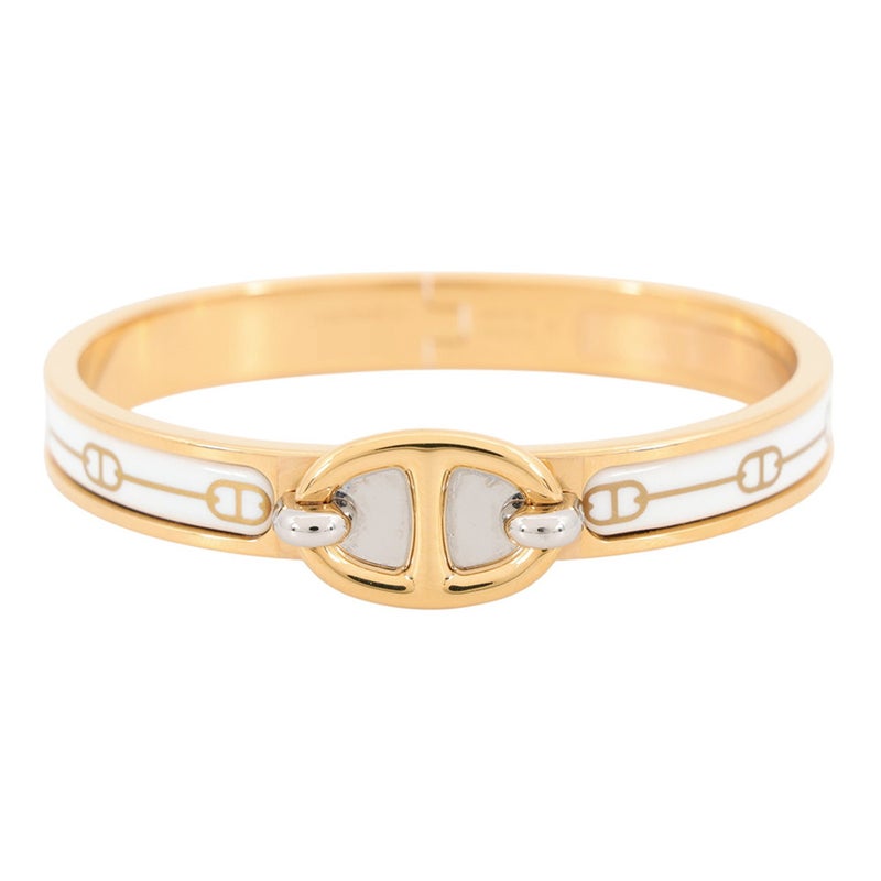 エルメス ブレスレット シェーヌダンクル ミニクリック PM ホワイト/ゴールド金具 HERMES アクセサリー 白