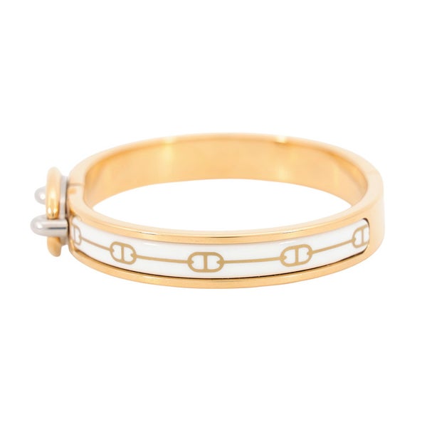エルメス ブレスレット シェーヌダンクル ミニクリック PM ホワイト/ゴールド金具 HERMES アクセサリー 白