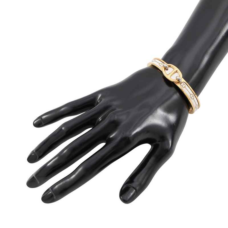 エルメス ブレスレット シェーヌダンクル ミニクリック PM ホワイト/ゴールド金具 HERMES アクセサリー 白