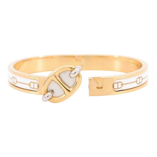 エルメス ブレスレット シェーヌダンクル ミニクリック PM ホワイト/ゴールド金具 HERMES アクセサリー 白