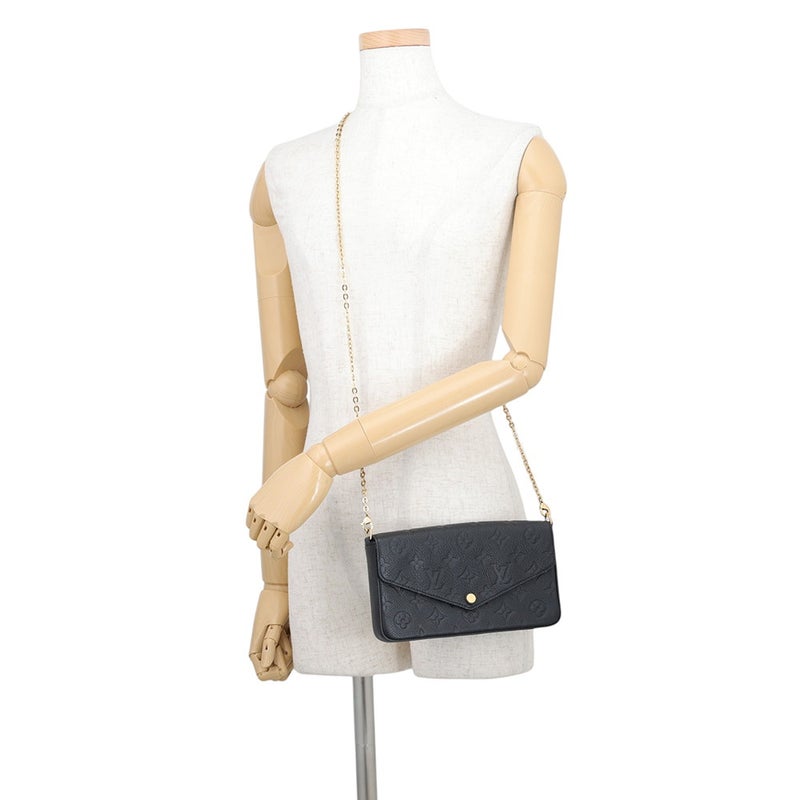 ルイヴィトン チェーンウォレット モノグラム・アンプラント ポシェット・フェリシー M82477 LOUIS VUITTON ブラック 黒