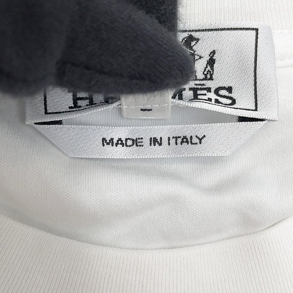 エルメス Tシャツ カドリージュ コットン メンズサイズＬ HERMES 半袖 白