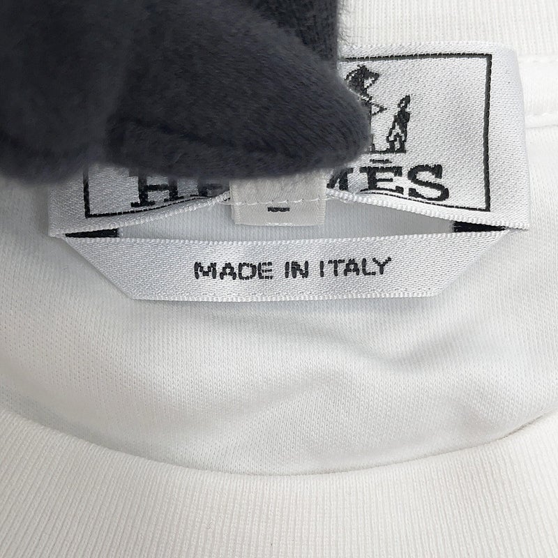 エルメス Tシャツ カドリージュ コットン メンズサイズＬ HERMES 半袖 白