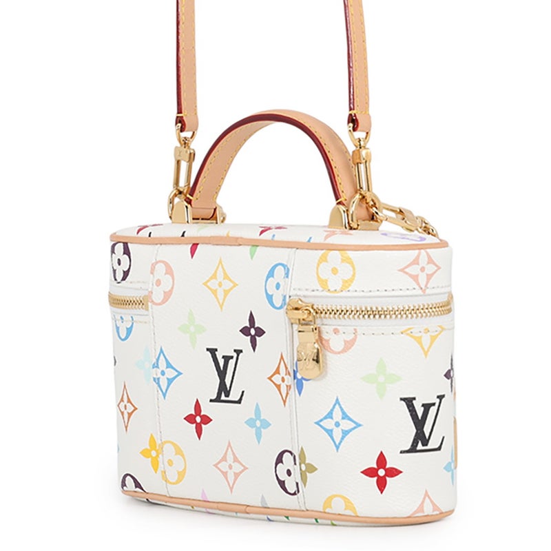 ルイヴィトン ハンドバッグ モノグラム・マルチカラー LV×TM ヴァニティ・チェーン ポーチ M13662 村上隆 白