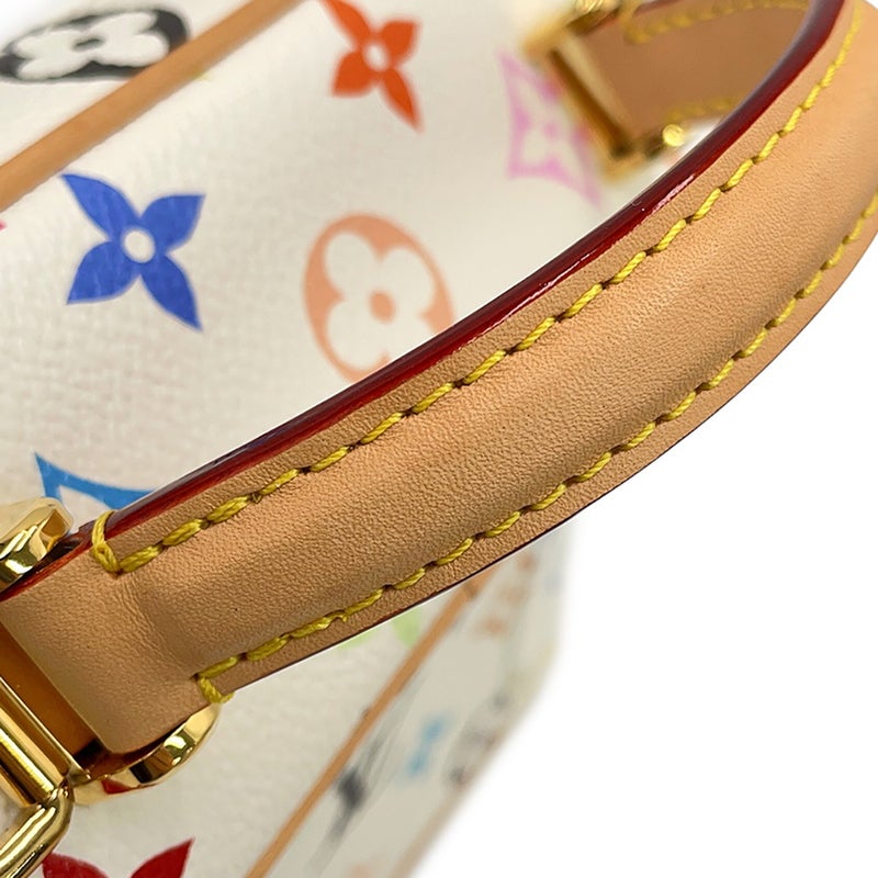 ルイヴィトン ハンドバッグ モノグラム・マルチカラー LV×TM ヴァニティ・チェーン ポーチ M13662 村上隆 白