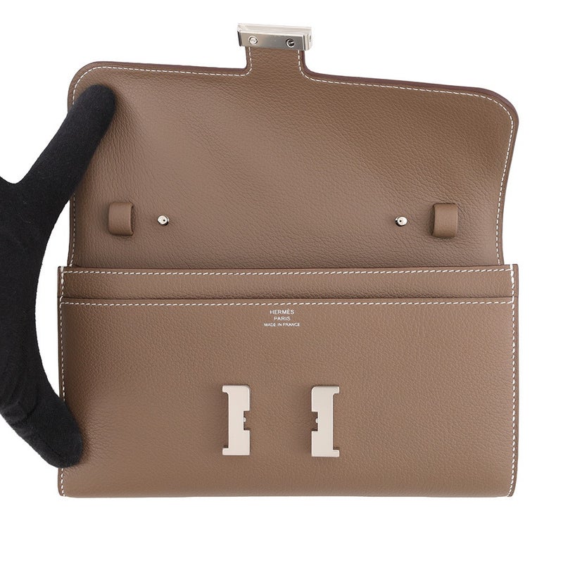 エルメス 長財布 コンスタンス トゥーゴー ロング エトゥープ/シルバー金具 エバーカラー K刻印 財布