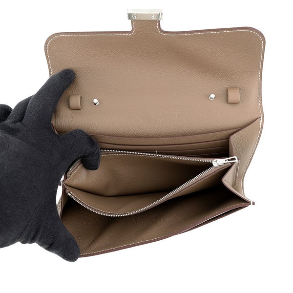 エルメス 長財布 コンスタンス トゥーゴー ロング エトゥープ/シルバー金具 エバーカラー K刻印 財布