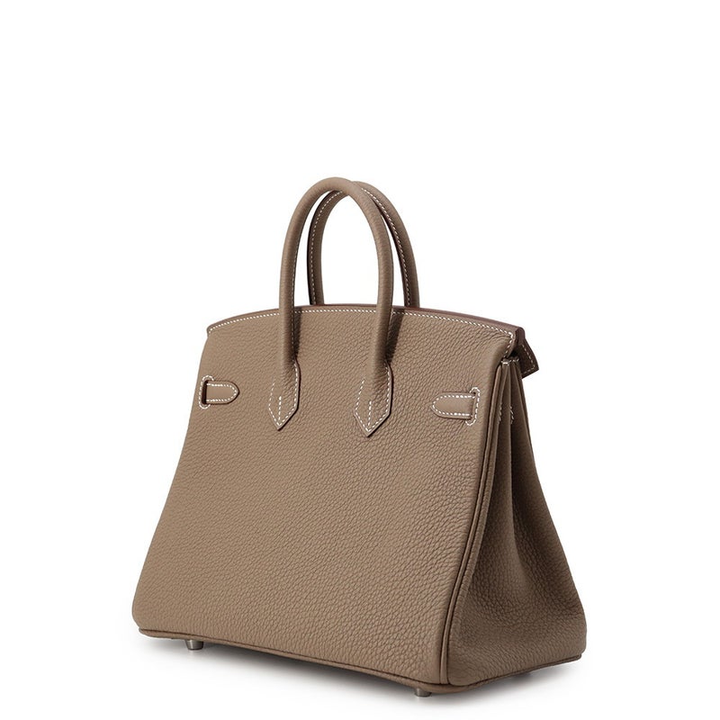エルメス バーキン25 エトゥープ/シルバー金具 トゴ G刻印 HERMES Birkin ハンドバッグ