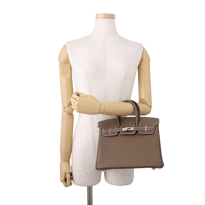 エルメス バーキン25 エトゥープ/シルバー金具 トゴ G刻印 HERMES Birkin ハンドバッグ
