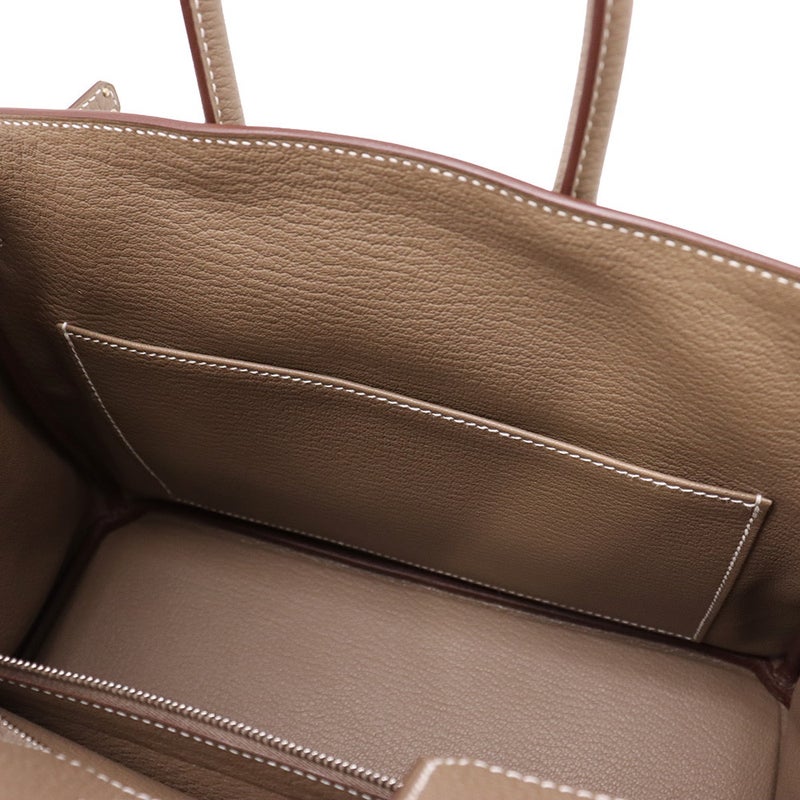 エルメス バーキン25 エトゥープ/シルバー金具 トゴ G刻印 HERMES Birkin ハンドバッグ