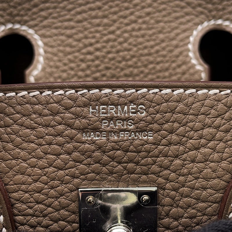 エルメス バーキン25 エトゥープ/シルバー金具 トゴ G刻印 HERMES Birkin ハンドバッグ