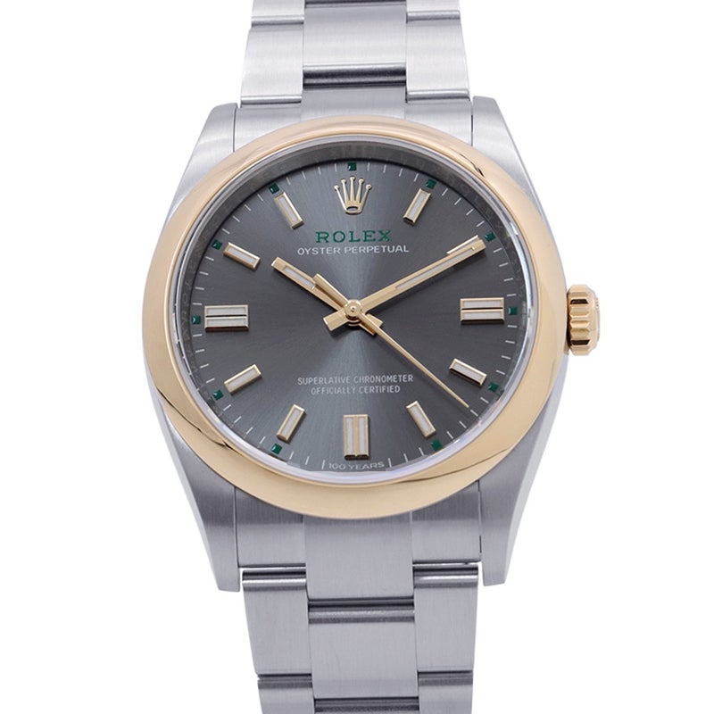 ロレックス オイスターパーペチュアル SS/K18YG ランダムシリアル ルーレット 126003 ROLEX 腕時計 スレート文字盤
