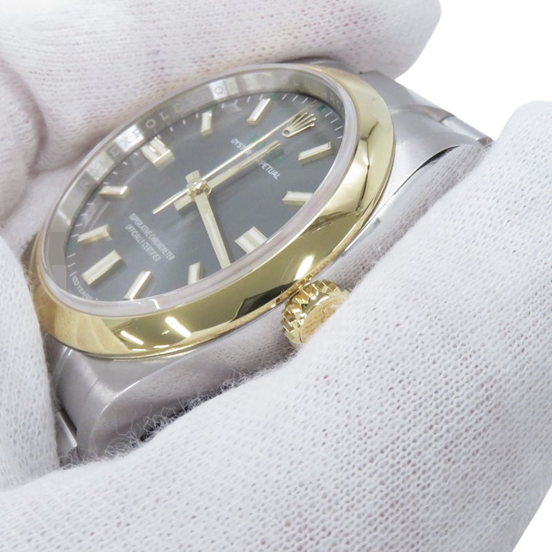 ロレックス オイスターパーペチュアル SS/K18YG ランダムシリアル ルーレット 126003 ROLEX 腕時計 スレート文字盤