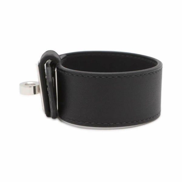 エルメス ブレスレット ケリーツイスト PM ブラック/シルバー金具 スイフト B刻印 サイズT2 黒