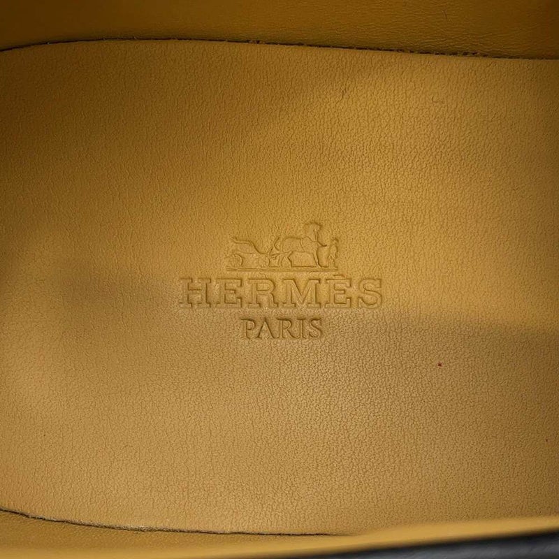 エルメス モカシン デスタン カーフレザー/トワルH メンズサイズ41 1/2 HERMES 靴 黒