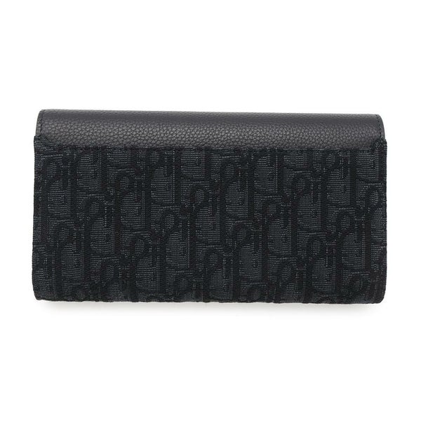 クリスチャン・ディオール 長財布 オブリーク サドル ロングウォレット ジャカード 2ADBC321YKS Christian Dior 黒 トロッター
