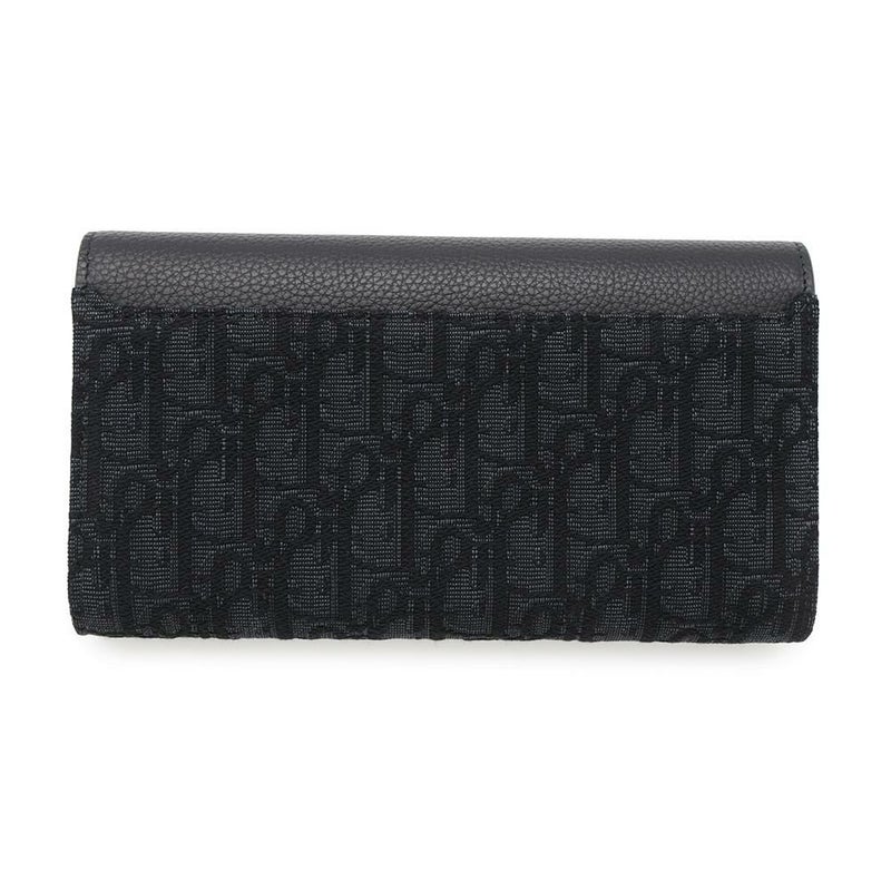 クリスチャン・ディオール 長財布 オブリーク サドル ロングウォレット ジャカード 2ADBC321YKS Christian Dior 黒 トロッター