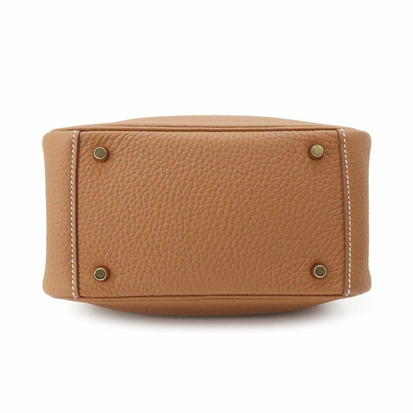 エルメス ハンドバッグ リンディ ミニ ゴールド/ゴールド金具 トリヨンクレマンス K刻印 HERMES 2wayショルダー
