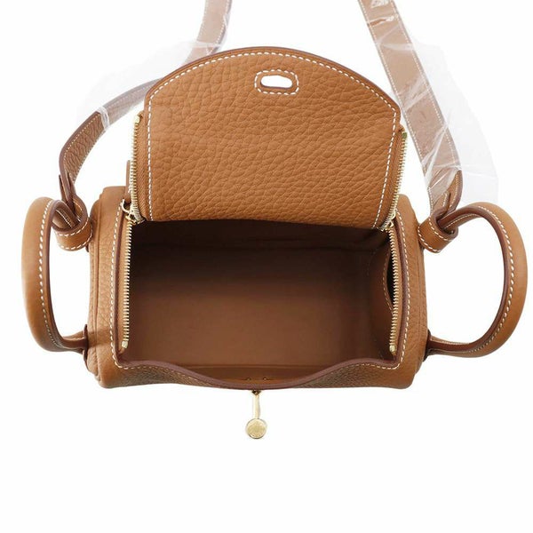 エルメス ハンドバッグ リンディ ミニ ゴールド/ゴールド金具 トリヨンクレマンス K刻印 HERMES 2wayショルダー