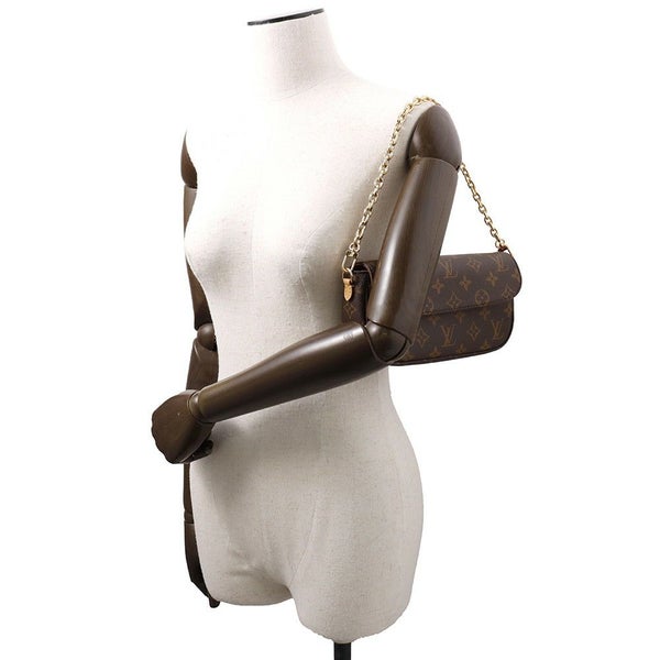 ルイヴィトン ショルダーバッグ モノグラム ウォレット オン チェーン・アイビー M81911 ブラウン