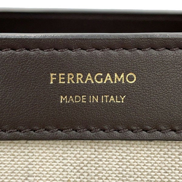 フェラガモ ハンドバッグ ハグ Hug S キャンバス カーフレザー 216377 Ferragamo 2way