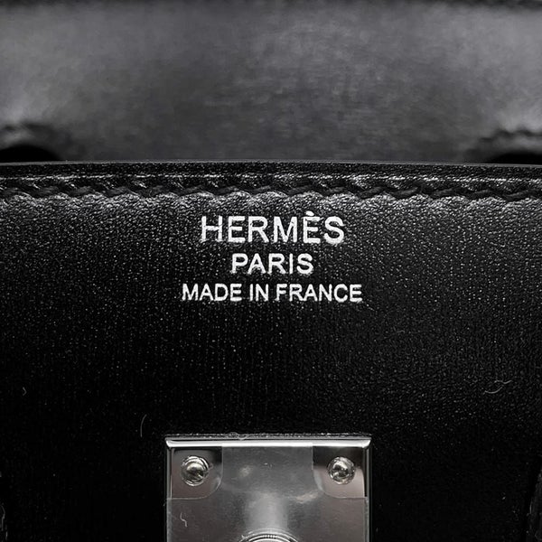エルメス バーキン25 セリエ ブラック/シルバー金具 ボックスカーフ W刻印 HERMES Birkin ハンドバッグ 黒