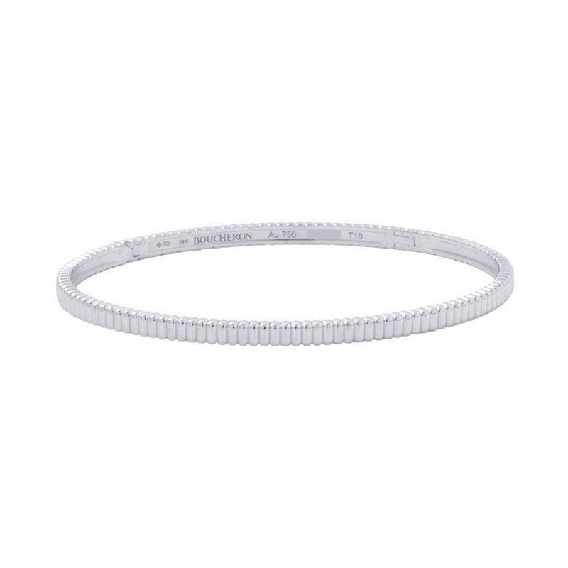 ブシュロン ブレスレット キャトル グログラン バングル スモール K18WGホワイトゴールド サイズ18 JBT00749 Boucheron