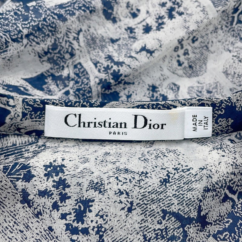 クリスチャン・ディオール 長袖シャツ DIORIVIERA トワル ドゥ ジュイ ノーカラー レディースサイズ38 221B54A3846 トップス