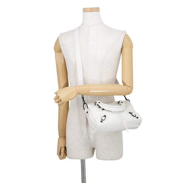 バレンシアガ ショルダーバッグ ル シティ ミニ アリーナラムスキン 806395 BALENCIAGA 2way 白