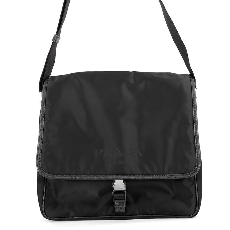 プラダ ショルダーバッグ メッセンジャーバッグ ロゴ ナイロン PRADA バッグ 黒