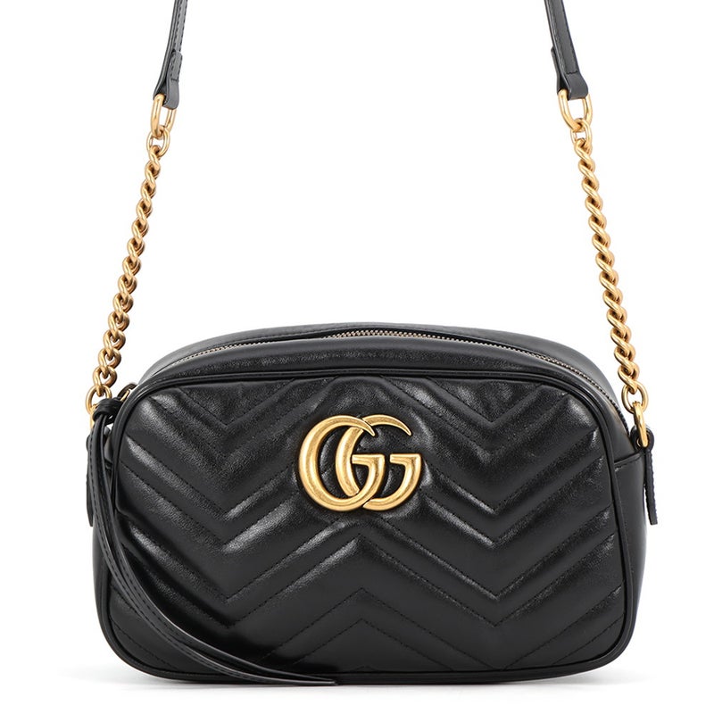 グッチ チェーンショルダーバッグ GGマーモント キルティング スモール 447632 GUCCI バッグ 黒