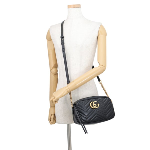 グッチ チェーンショルダーバッグ GGマーモント キルティング スモール 447632 GUCCI バッグ 黒