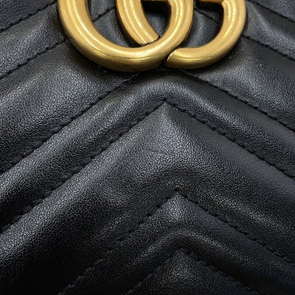 グッチ チェーンショルダーバッグ GGマーモント キルティング スモール 447632 GUCCI バッグ 黒