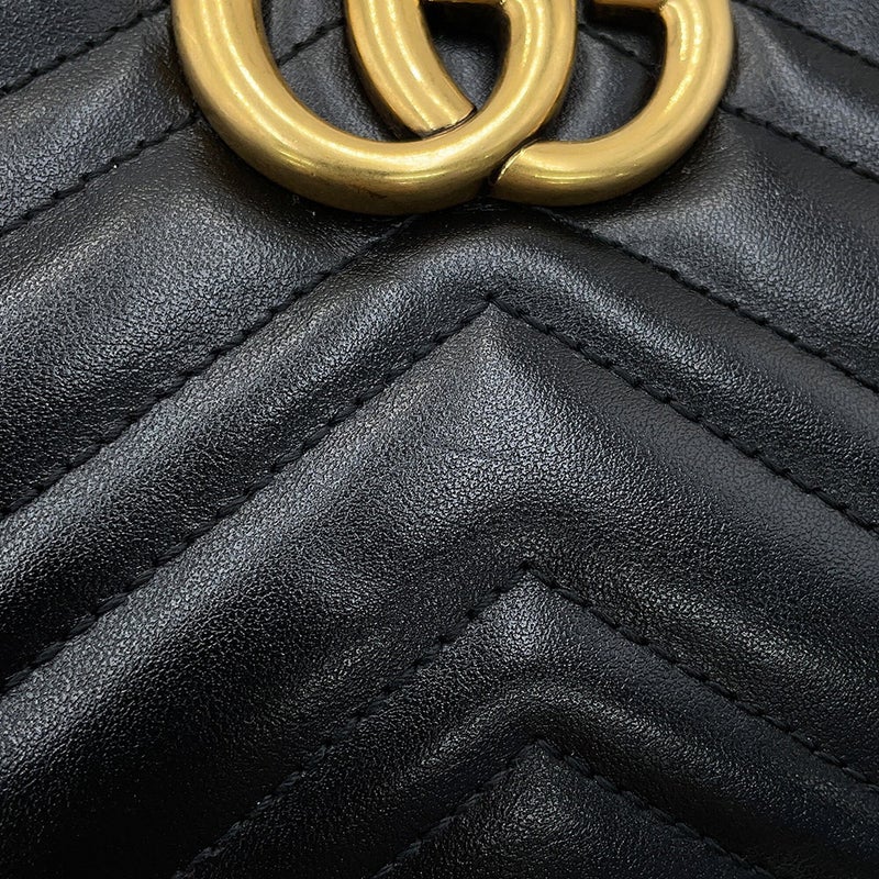 グッチ チェーンショルダーバッグ GGマーモント キルティング スモール 447632 GUCCI バッグ 黒