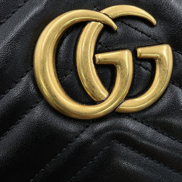 グッチ チェーンショルダーバッグ GGマーモント キルティング スモール 447632 GUCCI バッグ 黒