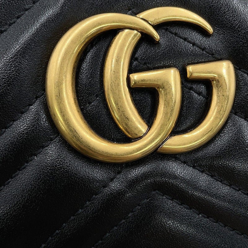 グッチ チェーンショルダーバッグ GGマーモント キルティング スモール 447632 GUCCI バッグ 黒