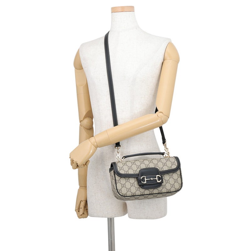 グッチ ハンドバッグ ホースビット 1955 ソフト スモール トップハンドルバッグ GGスプリーム 815206 GUCCI 2way 黒