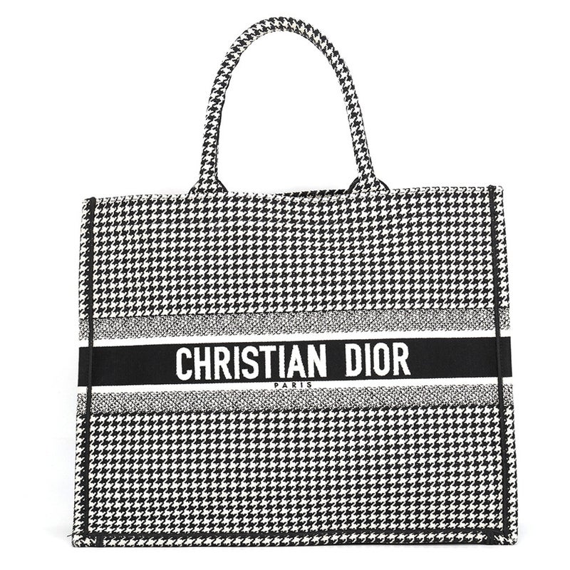 クリスチャン・ディオール トートバッグ 千鳥格子 ブックトート ラージ キャンバス M1286ZRPI Christian Dior